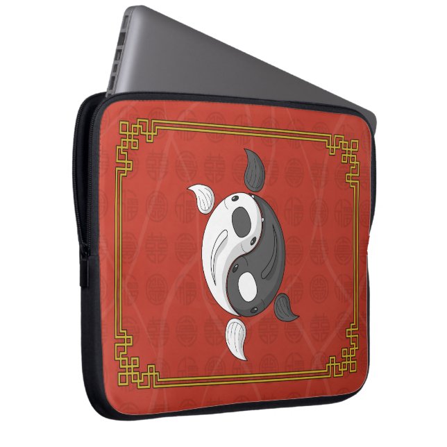 Yin and Yang the Koi Laptop Sleeve (Front Right)