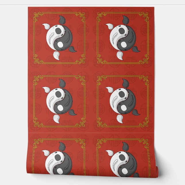 Yin and Yang the Koi Wallpaper (Unrolling)
