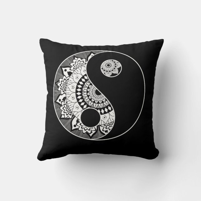 Yin and Yang Throw Pillow (Back)