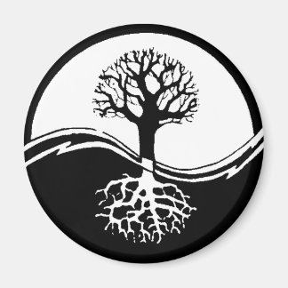 Yin and yang tree of life magnet