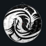 Yin and Yang white and black dragon Dart Board<br><div class="desc">This board features Yin and Yang white and black dragon. Great for someone who loves Dragons dart boards.</div>