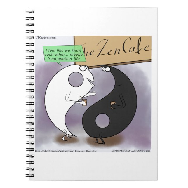 Yin Meets Yang Zen Funny Notebook (Front)