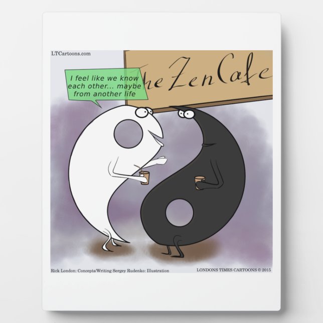 Yin Meets Yang Zen Funny Plaque (Front)