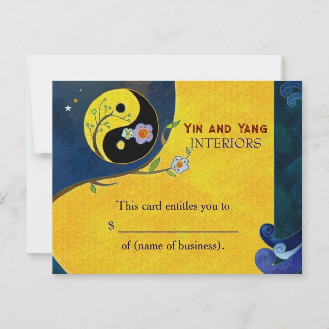 Yin n Yang Business Gift Certificates (Front)