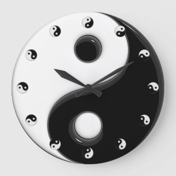 Yin Yang #1b Large Clock by sc0001 at Zazzle