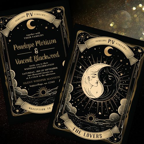 Yin Yang 2  Tarot Wedding Invitation