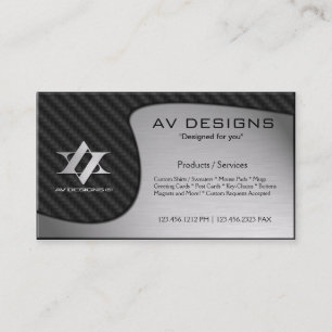 Yin Yang Abstract Carbon / Brushed Aluminum Business Card