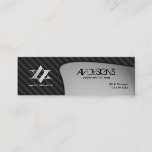 Yin Yang Abstract Carbon / Brushed Aluminum Mini Business Card