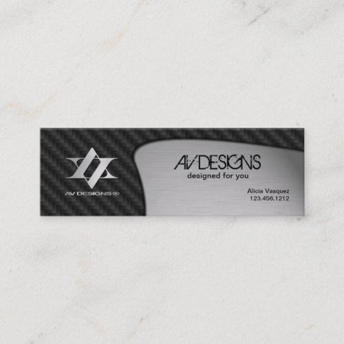 Yin Yang Abstract Carbon / Brushed Aluminum Business Card Template