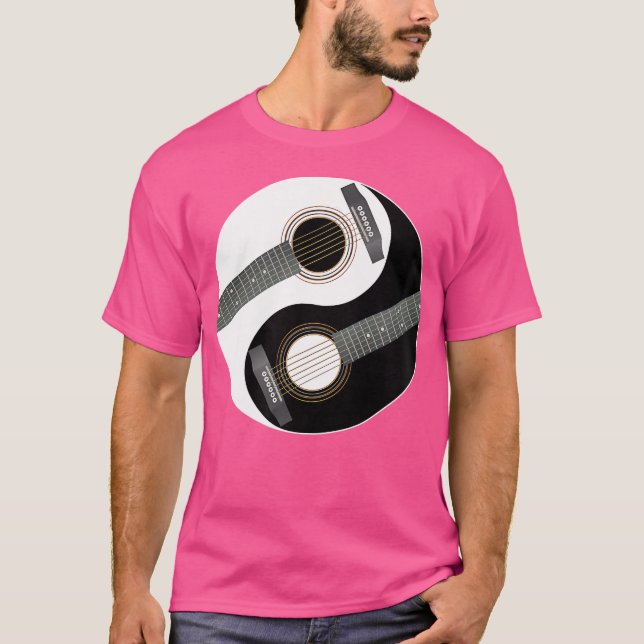 Yin Yang Acoustic Guitar 	 Guitarists Musician Gif T-Shirt (Front)