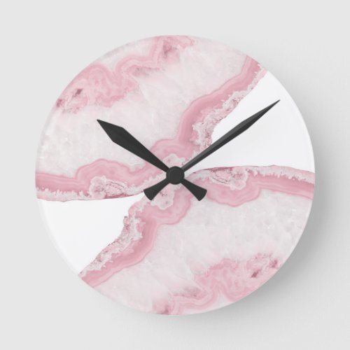 Yin Yang Agate Summer Glam 4 gem decor art  Round Clock