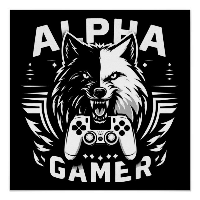 Yin Yang Alpha Gamer Wolf Poster (Front)