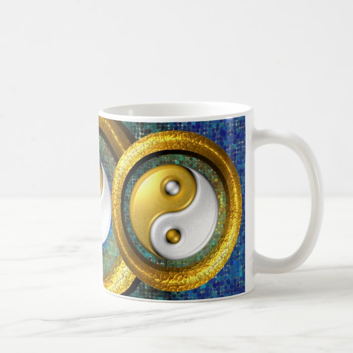 Yin Yang and Golden Rings in balance /Mug 11oz