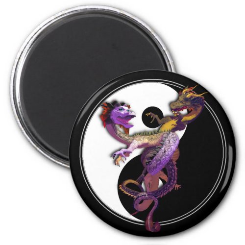 Yin Yang and the Dragons Dance of Love Magnet