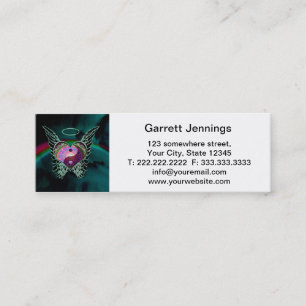 Yin Yang, Angel Wings and Heart Mini Business Card