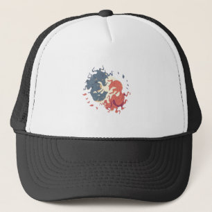 Yin Yang Animal Art, Spirit wolves Trucker Hat