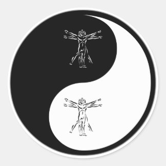 Yin Yang Anthropology Classic Round Sticker