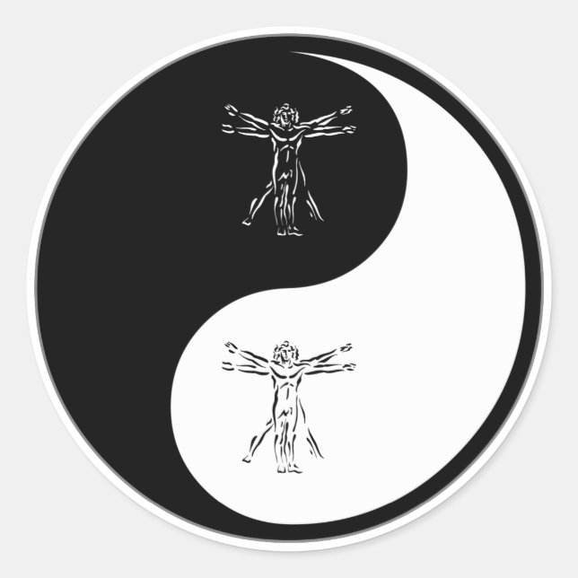 Yin Yang Anthropology Classic Round Sticker (Front)