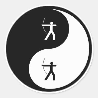 Yin Yang Archery Classic Round Sticker