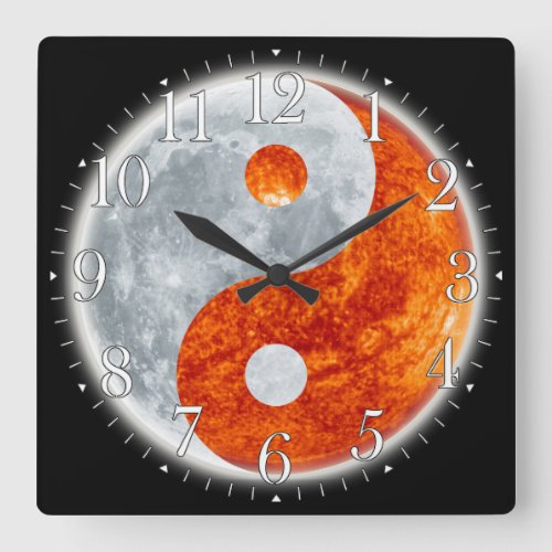 Yin  Yang Asian sign for Balance Wall Clock