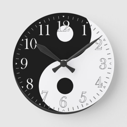 Yin  Yang Asian sign for Balance Wall Clock