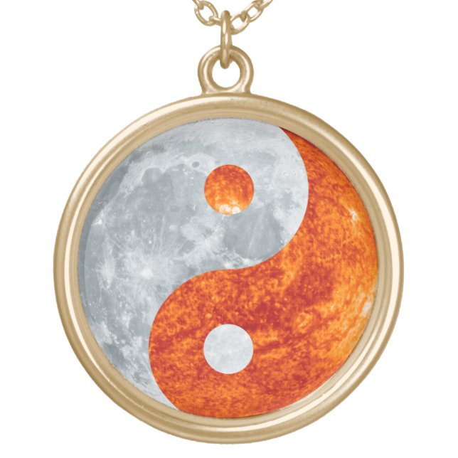 Yin-Yang Asian symbol for Balance Round Necklace (Front)