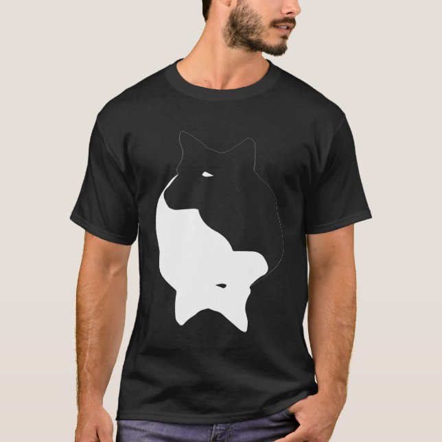 Yin Yang Australian Cattle Dog Heeler Symbol Zen T-Shirt (Front)