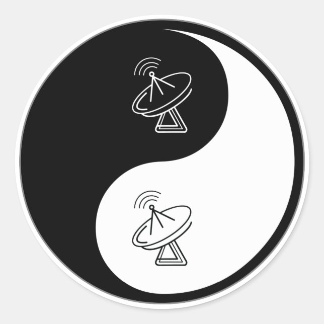 Yin Yang Avionics Classic Round Sticker (Front)