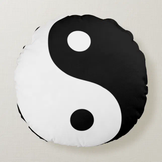 Yin-Yang B&W Round Pillow | Zazzle