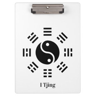 Yin Yang Ba Gua I Ching Symbol - Eight Trigrams Clipboard