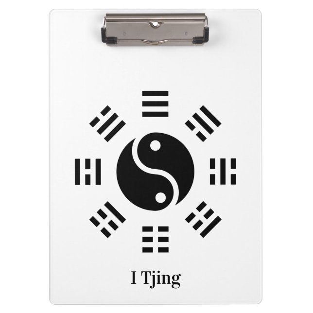 Yin Yang Ba Gua I Ching Symbol - Eight Trigrams Clipboard (Front)