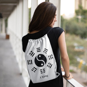 Yin Yang Ba Gua I Ching Symbol - Eight Trigrams Drawstring Bag