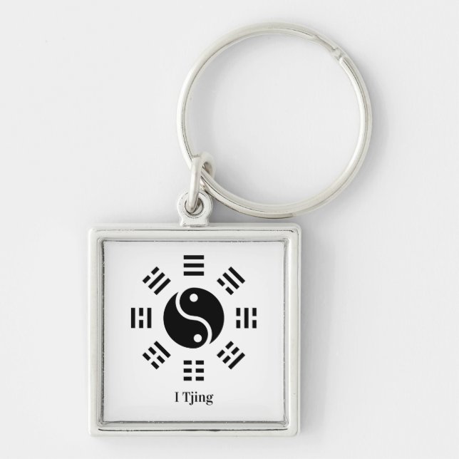 Yin Yang Ba Gua I Ching Symbol - Eight Trigrams Keychain (Front)