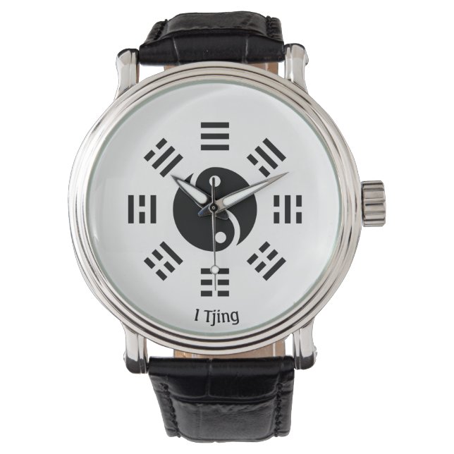 Yin Yang Ba Gua I Ching Symbol - Eight Trigrams Watch (Front)