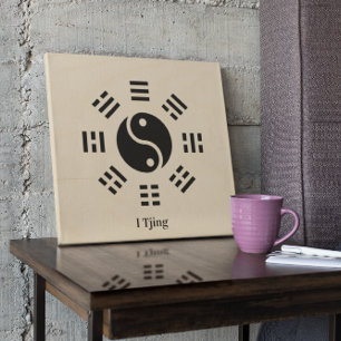 Yin Yang Ba Gua I Ching Symbol - Eight Trigrams Wood Wall Art