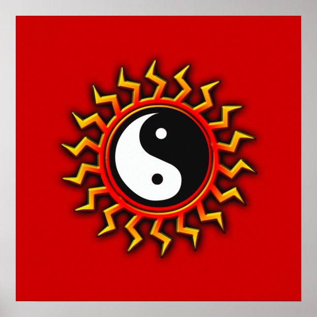 Yin Yang Balanced Sun Poster (Front)