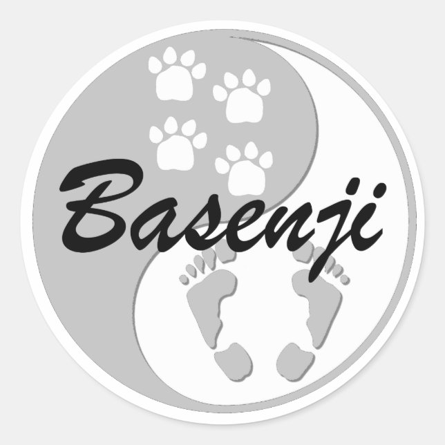 yin yang basenji classic round sticker (Front)
