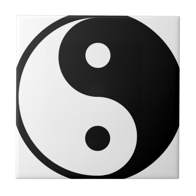 yin yang Basic Line Ceramic Tile (Front)