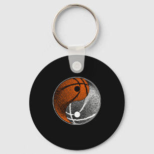 Yin Yang Basketball Player Hoops Basketballer Gift Keychain