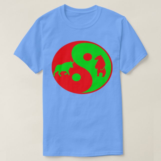 Yin Yang bear bull stock trading Premium2099  T-Shirt (Design Front)