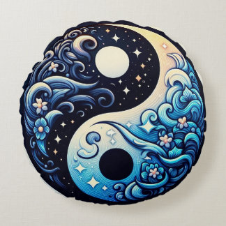 Yin Yang Beautiful design Round Pillow
