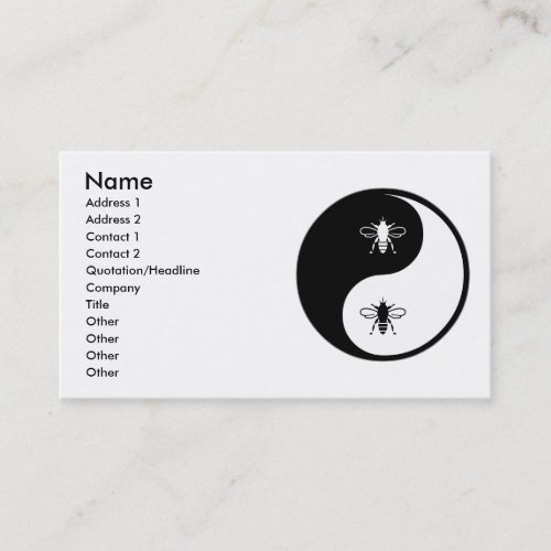 Yin Yang Bee Business Card Template