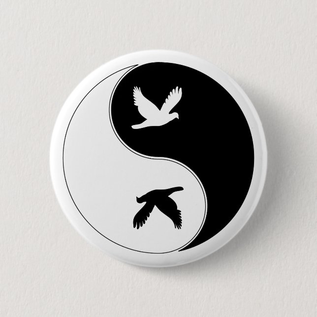 Yin Yang Bird Button (Front)