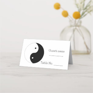 Yin Yang Black And White Design Wedding Place Card