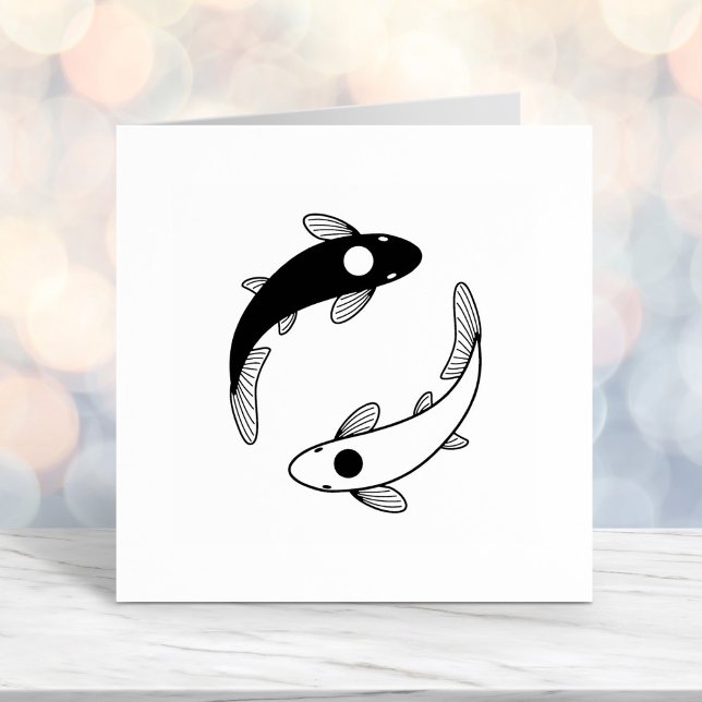 Yin Yang Black and White Fish Self-inking Stamp (Creator Uploaded)