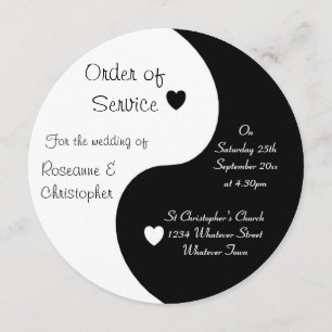 Yin Yang Black And White Hearts Program