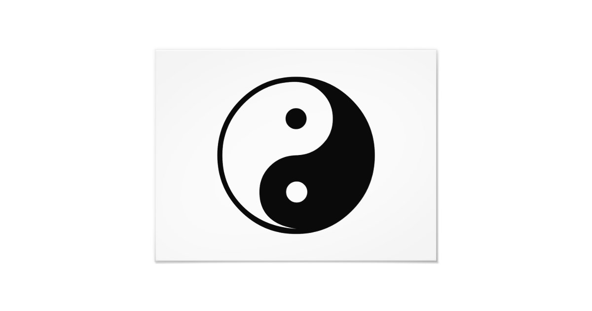 Yin Yang Black and White Illustration Template Photo Print Zazzle