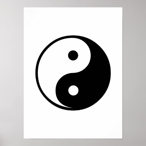 Yin Yang Black and White IllustrationTemplate Poster