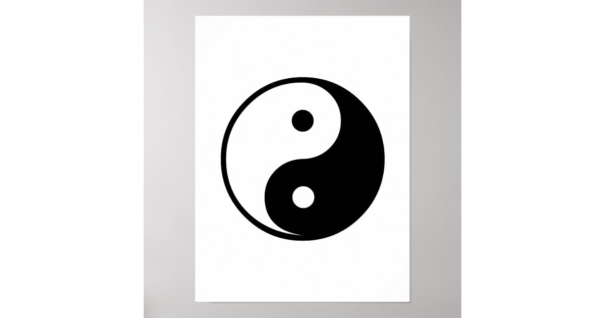 Black Yin Yang Gift Wrapping Paper, Zazzle