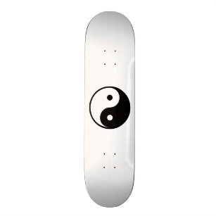 Yin Yang Black and White Illustration Template Skateboard